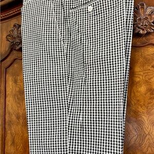 Men's Black and White Checkered Flat Front Shorts